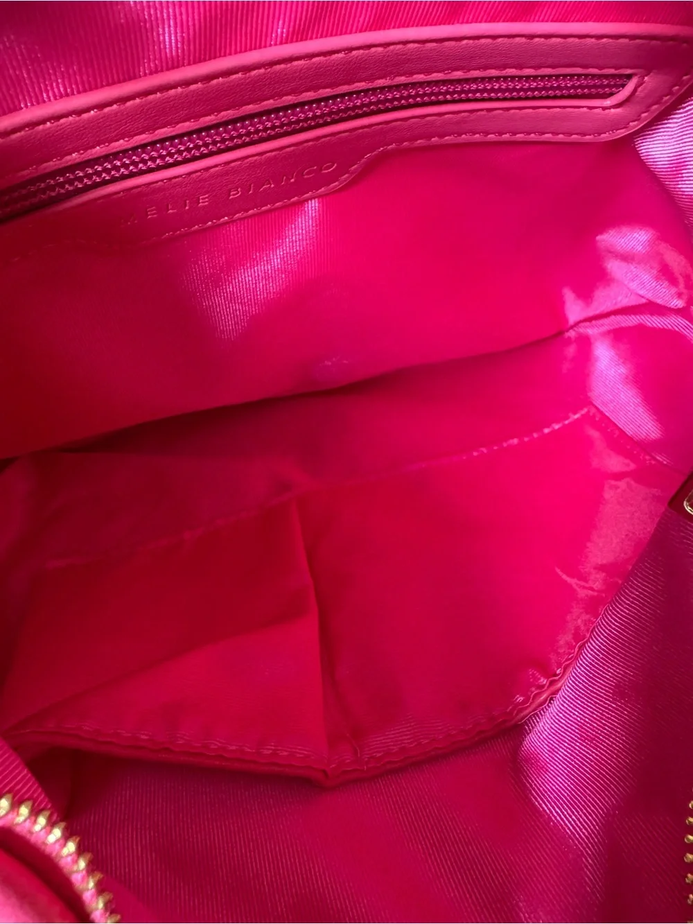 Melie Bianco Brigitte Woven Vegan Leather Hobo Bag Hot Pink